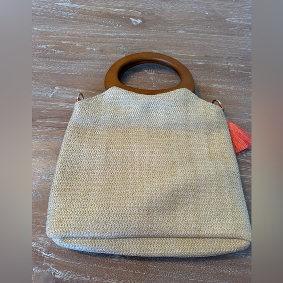 Disney Tropical Canvas Tote with Wooden Handles - Picture 2 of 5